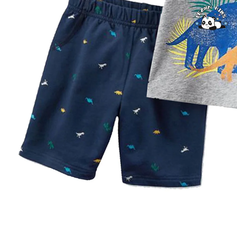LEZONKIDS - Conjunto de camiseta infantil de verão, roupa de bebê tecida com desenho animado com 2T